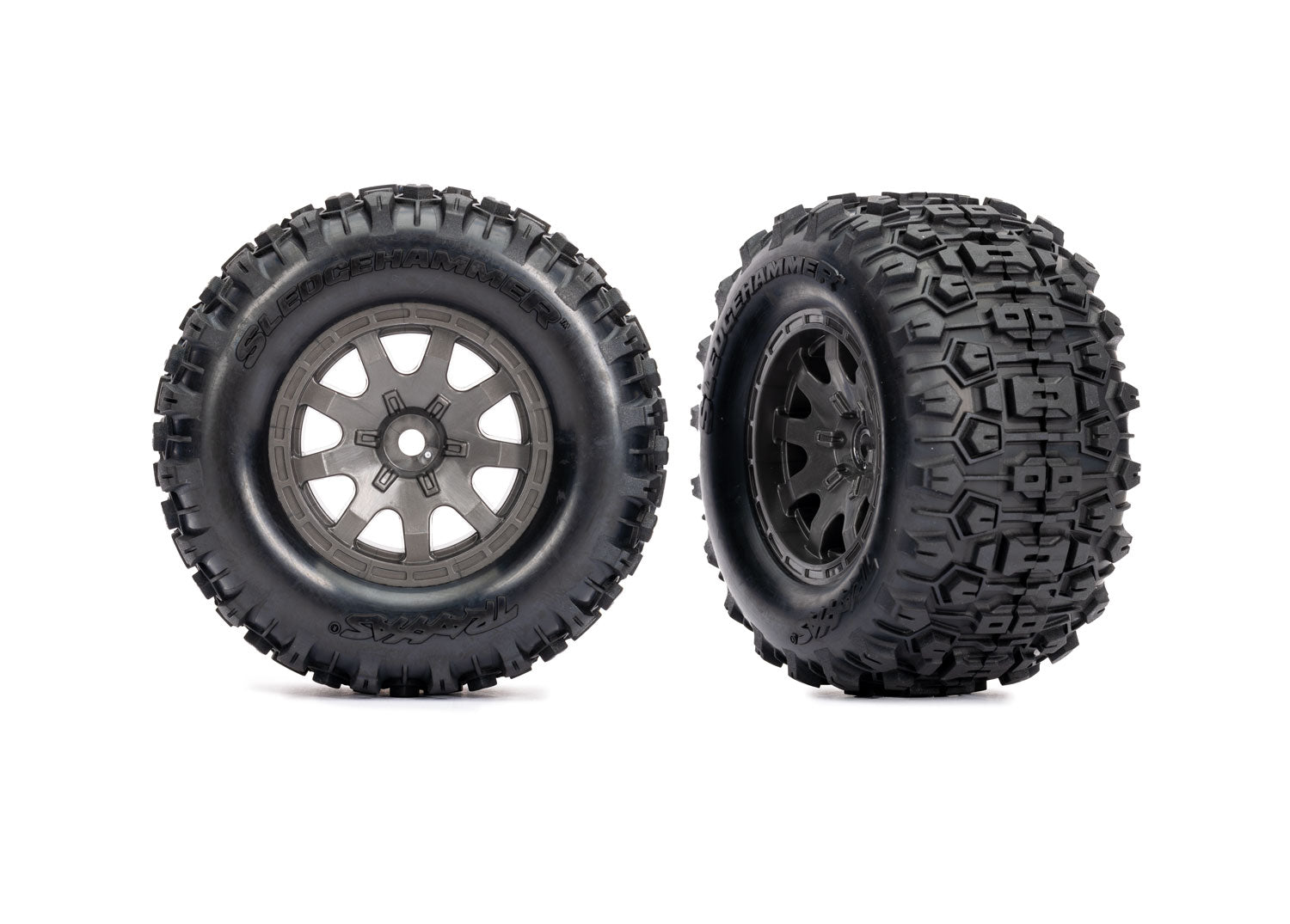 Gray Front Wheels w/ Sledgehammer Tires (2)