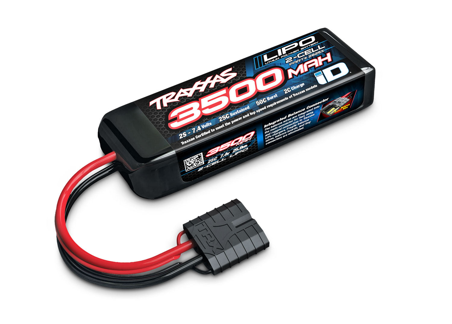 3500 mAh 7.4 Volt 2-Cell LiPo Battery