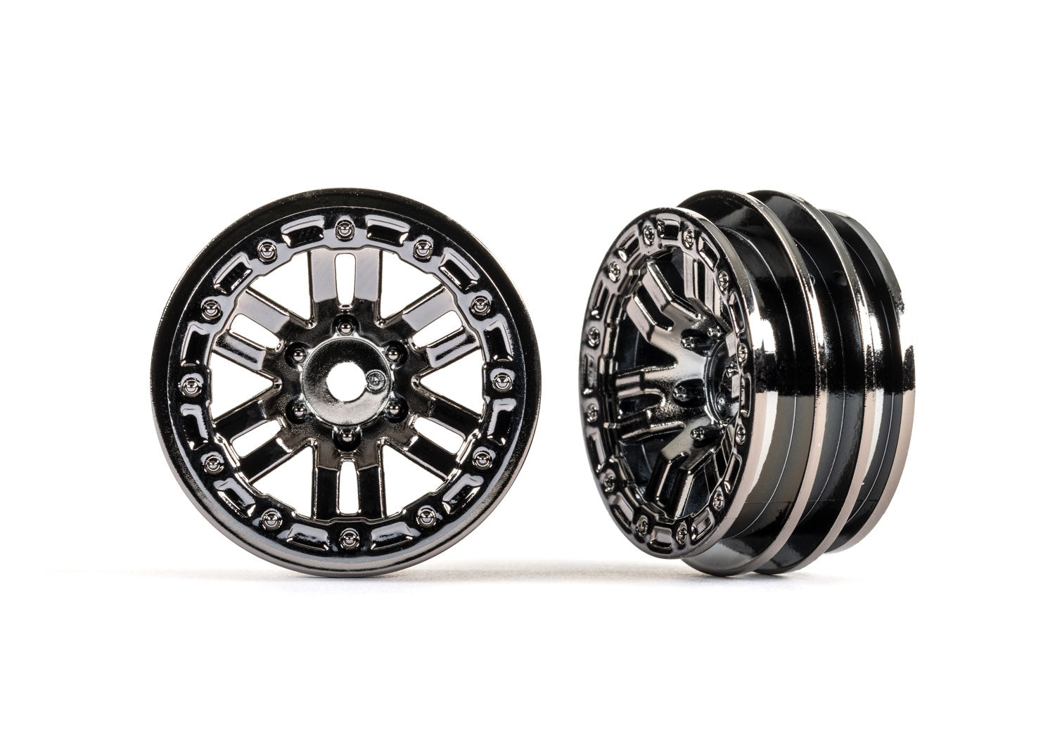 1.0" Black Chrome Wheels (2)